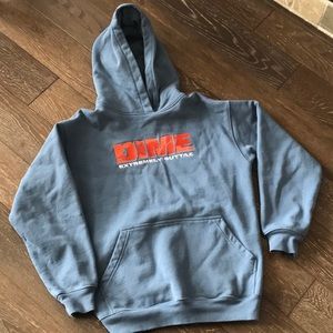 DIME BUTTAZ hoodie size small slate